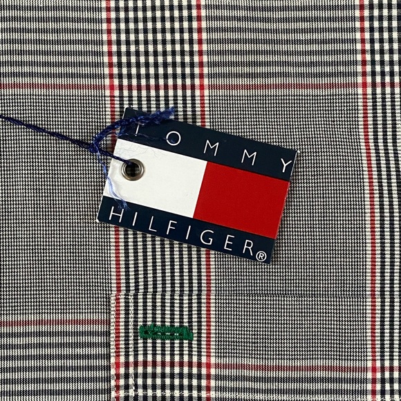 TOMMY HILFIGER Men’s Glen Plaid Shirt, Size Large - Picture 9 of 17